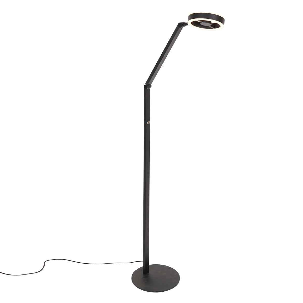 Steinhauer - vloerlamp - Ringlux - zwart - metaal - Ø 25cm - LED - 4138ZW