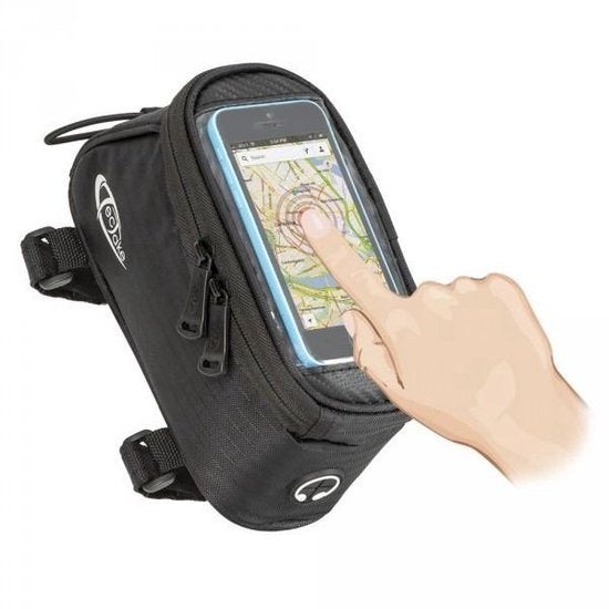 TecTake - Frametas fietstas voor o.a. smartphone e.d. zwart S 401613