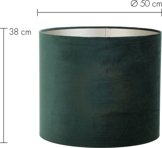 Light & Living Cilinder lampenkap Velours - Groen - Ø50x38cm - Modern