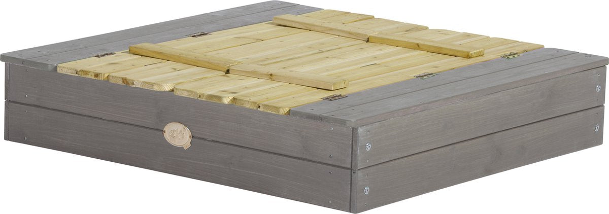 AXI Ella Houten Zandbak 100 x 95 x 20 cm - Grijs/Bruin - Met Deksel en 2 Zitbankjes - FSC Hemlock Hout