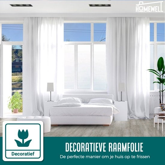 Homewell Raamfolie HR++ 70x300cm - Zonwerend & Isolerend - Anti inkijk - Zelfklevend - Melkglas