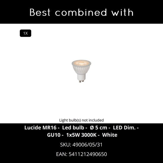 Lucide AVEN - Plafondspot (Plafondlamp) Badkamer - Ø 9 cm - 1xGU10 - IP65 - Wit