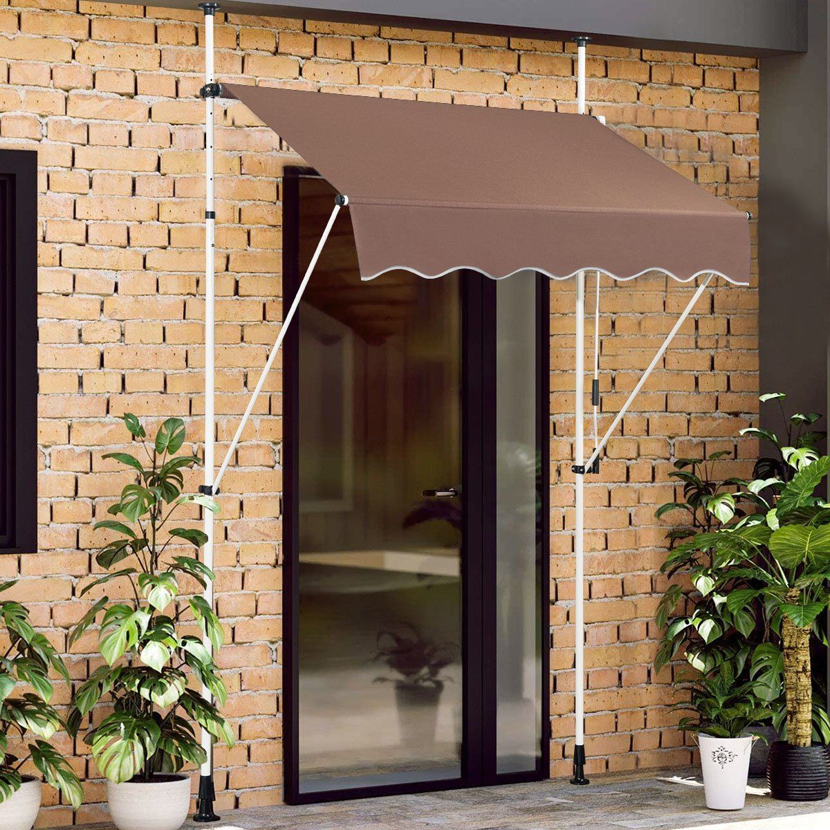 Coast Klemmarkies 150 cm - Uitschuifbaar zonnescherm - Hoogte verstelbaar - UV-bestendig - Koffiebruin
