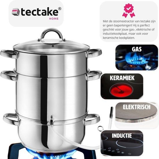 Tectake Stoomextractor - Ø 26 cm - RVS - Inductie