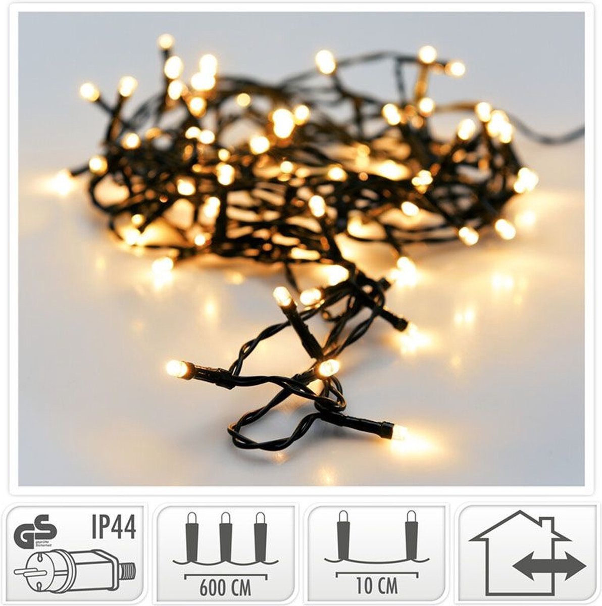 LED Kerstverlichting 9 m – 120 LED Lampjes – Extra Warm Wit – Binnen & Buiten – Met IP44 Adapter