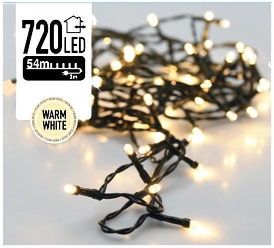 54 meter LEDverlichting / LEDsnoer met 720 LED's warm/wit | voor binnen en buiten