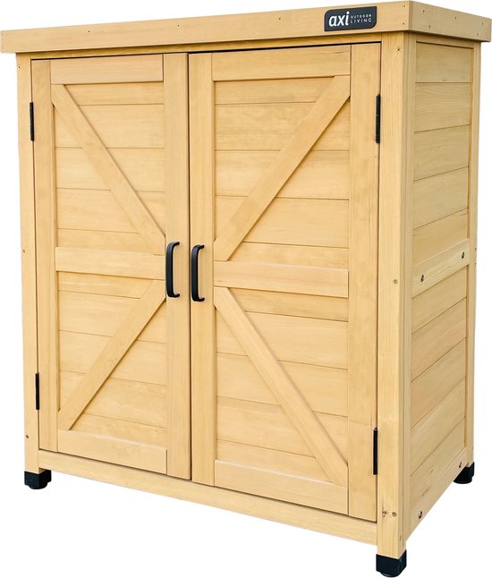 AXI Felix houten opbergkast – Tuinkast van FSC Hout - Magnetisch sluitsysteem - Verstelbare poten - 80x45x93cm - Bruin