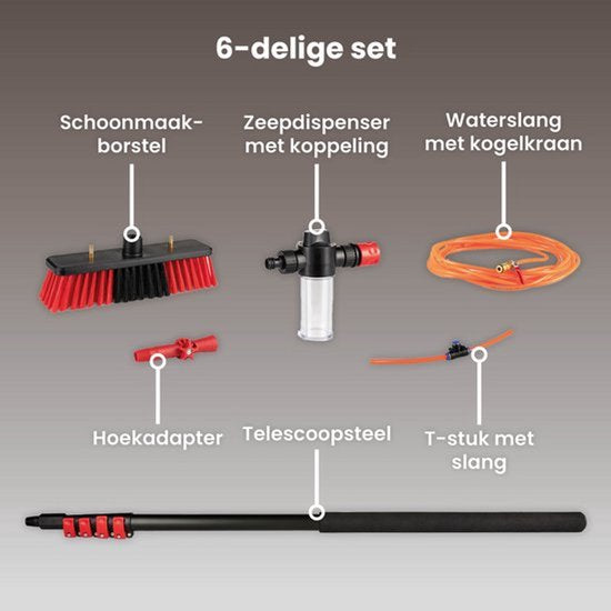 Nexxt Telescopische Waterbezem - Waterborstel - 7m - Oranje
