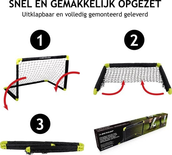 Dunlop Voetbaldoel – Opvouwbaar – 90 x 59 x 61 cm – Zwart/Geel