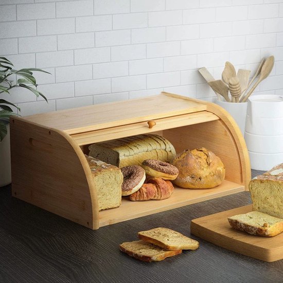 Ceruzo Broodtrommel Bamboe – Brooddoos met Rolluik – 38 cm