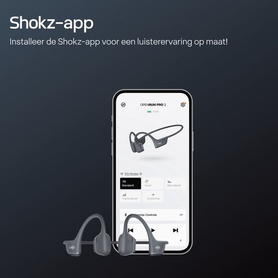 Shokz OpenRun Pro 2 Open-ear Sporthoofdtelefoon - Bone Conduction - IP55 water- en zweetbestendigheid - 12 uur batterij - Zwart