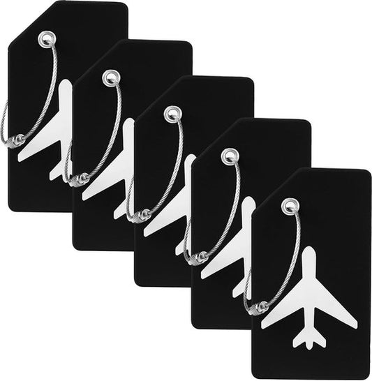 EverNeeds Bagagelabel - Siliconen - Zwart - 5 Stuks -