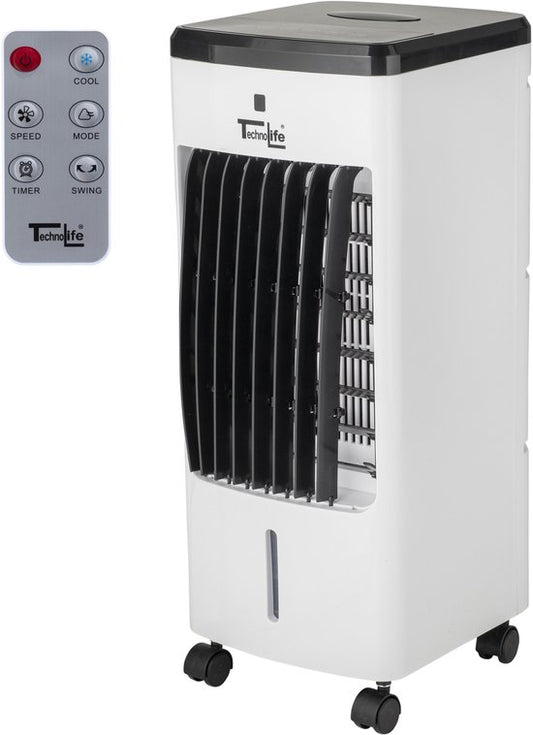Technolife TL-2701 Aircooler met Afstandsbediening en Timer - 3.5L - Wit/Zwart