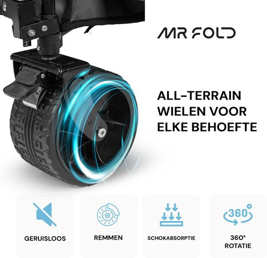 Mr. Fold Bolderkar XXL - opvouwbaar - 600L - 300KG - Groen - all-terrain wielen