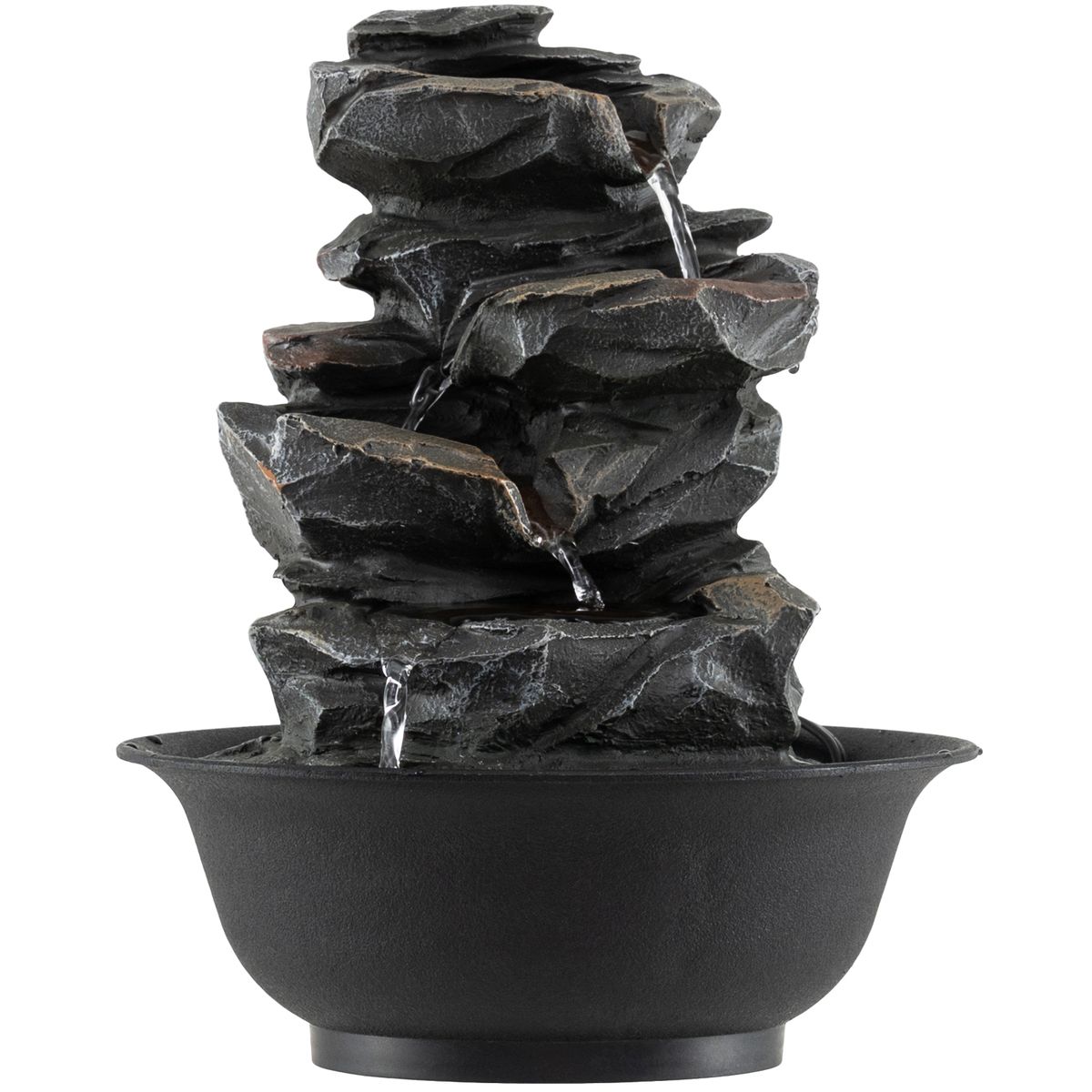 Coast Tafelwaterfontein - waterval met rotslook - LED-verlichting - zwart - 21,5 x 26 cm