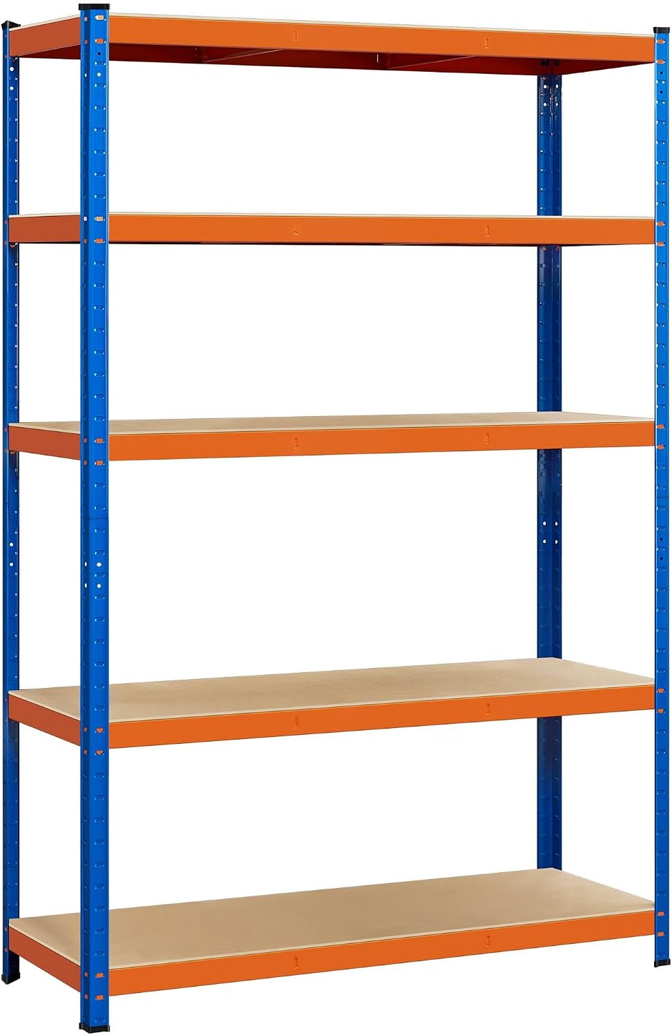 Yaheetech Stellingkast Zwaar Opbergrek 180 x 120 x 45 cm - 875 kg Draagvermogen - Oranje/Blauw
