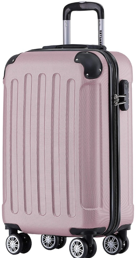 TRVLMORE Handbagage Koffer met Wielen - Cijferslot - 54x36x20cm - 38L - Roségoud