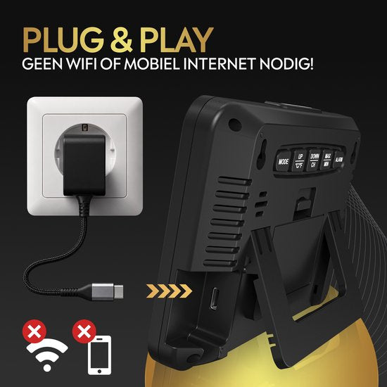 MostEssential Classic Edition Weerstation - Plug & Play Installatie - Draadloos - Weerstation met Buitensensor - Hygrometer - Binnen en Buiten - 100 Meter Bereik - 1 sensor