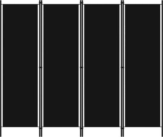 vidaXL - Kamerscherm - met - 4 - panelen - 200x180 - cm - zwart