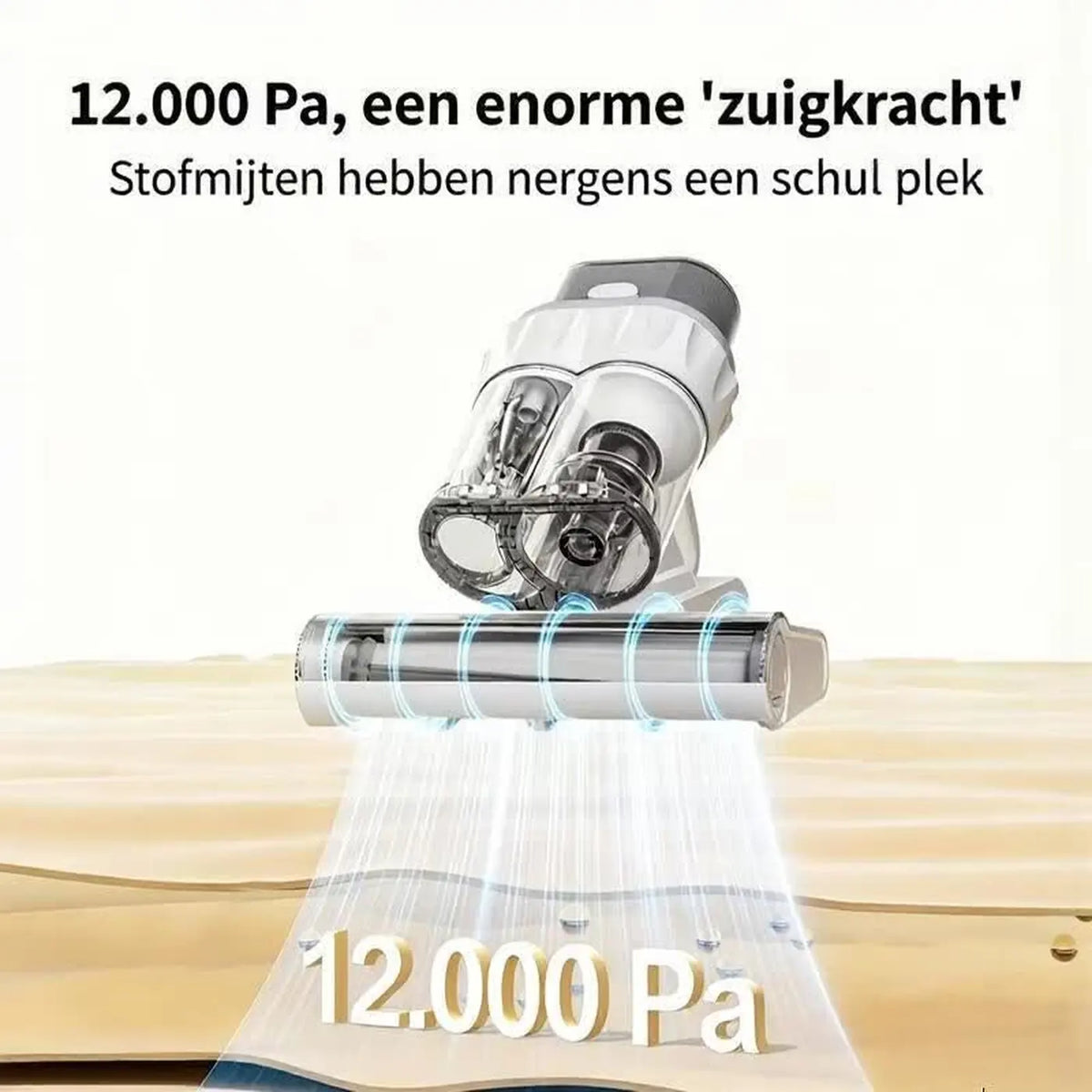 Ochama Matrasstofzuiger met UV-C-licht en Warme Lucht - 12 kPa Zuigkracht - 300 W - 24 x 23,5 cm - Wit