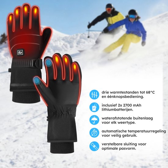 Verwarmde Handschoenen – Pro S – 3 standen – Elektrische Handschoenen – Water- en Windafstotend – Verwarmde Handschoenen Oplaadbaar – Zwart – Saaf Comfort