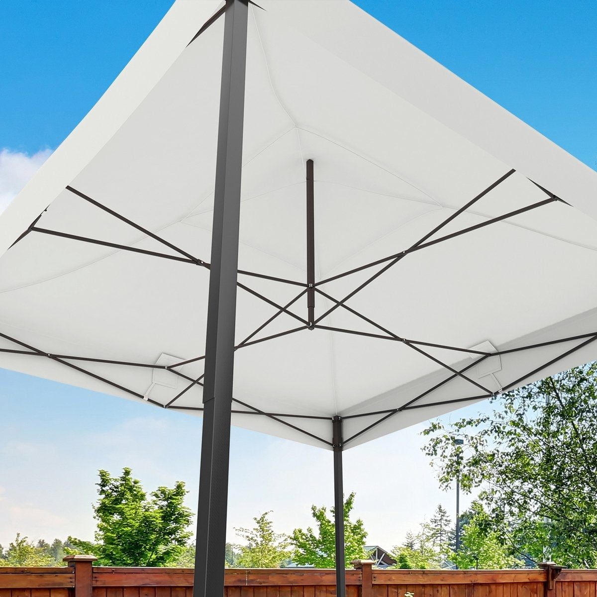 LifeGoods Partytent Easy Up - 3x3 m - Wit - Waterdicht - In hoogte verstelbaar - Inclusief draagtas met wieltjes