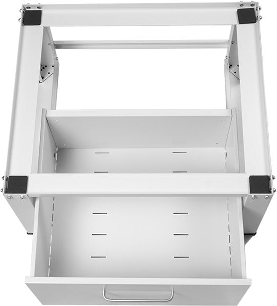 Vonia Wasmachine Verhoger - Wasmachine Verhoger met lade - Wasmachine Sokkel - Wasmachine Kast - Wasmachine ombouw - 63x54x31 - Wit