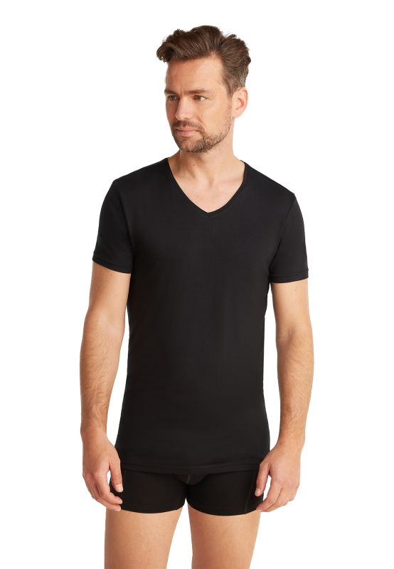 Ten Cate T-shirt V-hals - zwart - Maat M