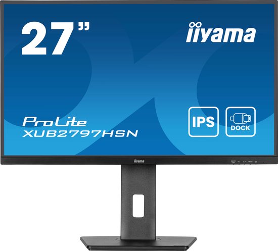 iiyama ProLite XUB2797HSN-B2 - 27 inch - Full HD - IPS - USB-Hub (4x) - Verstelbaar - USB-C Dock