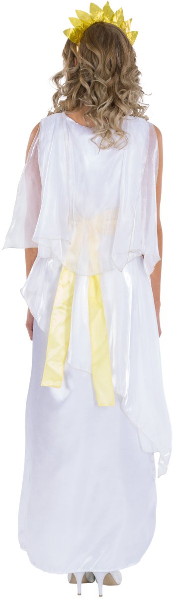 Dressforfun - Vrouwenkostuum Echtgenote Caesar - Lang Kleed met Brokaatborduur, Ceintuur en Haartooi in Laurierlook – Maat L