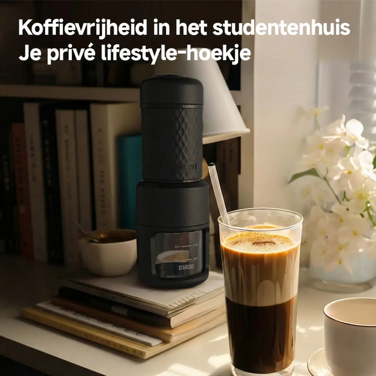 STARESSO draagbare handmatige espressomachine - capsules en gemalen koffie
