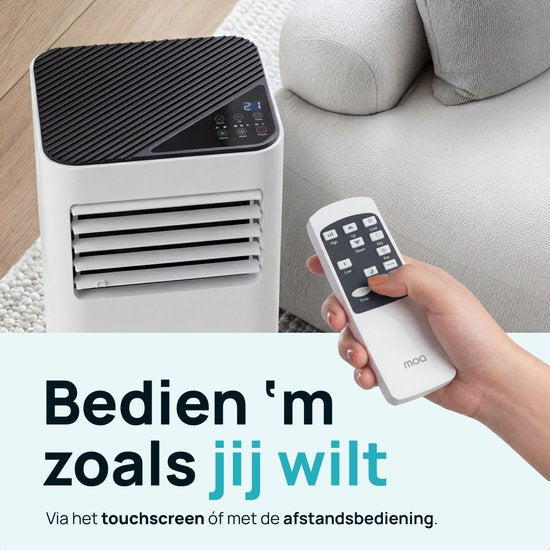 MOA Mobiele Airco - 9.000 BTU - 3-in-1 - Met Afstandbediening - Tot 30m² - Airconditioner met Ontvochtigingsfunctie - Raamafdichtingskit - Wit