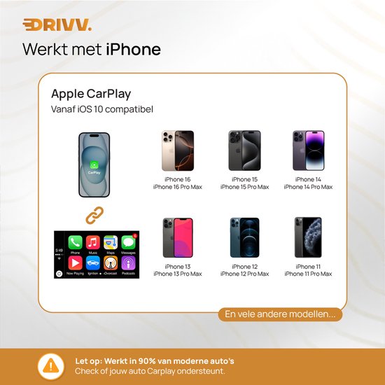 Drivv. 2-in-1 CarPlay Dongle - USB-C & USB-A Aansluiting - Draadloos CarPlay - Wireless CarPlay - Zwart