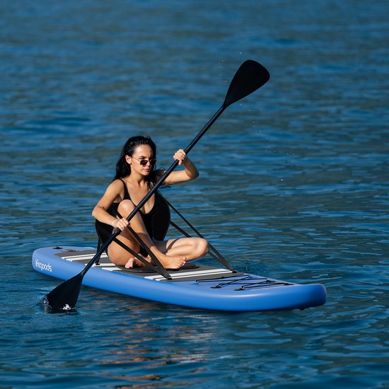 LifeGoods - PaddlePro SUP Board - met Zitje - Opblaasbaar Paddle Board - Complete Set - Max. 135KG - 320 x 81 cm - Blauw
