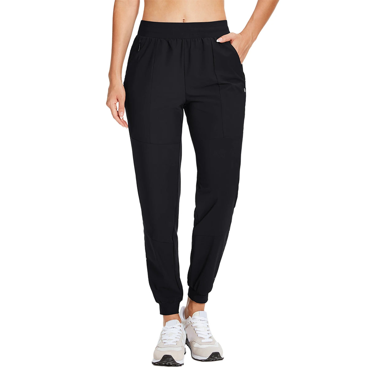 Willit Dames Joggingbroek - Lichtgewicht en Sneldrogend - Met Ritszakken - M - Zwart