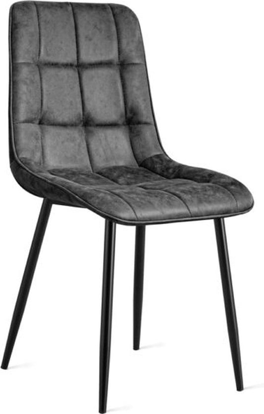 Refurna Eetkamerstoel - Luxe - Microleder - Max. 125 kg - 62 x 51 x 85 cm - Antraciet