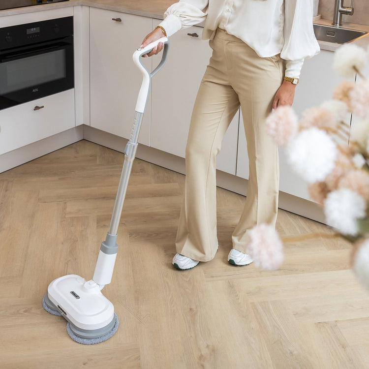 GoScrub® Draadloze Elektrische Dweil - Vloerreiniger voor Harde en Houten Vloeren - Stille en Wendbare Mop - Efficiënt Dweilsysteem met Oplaadbare Accu