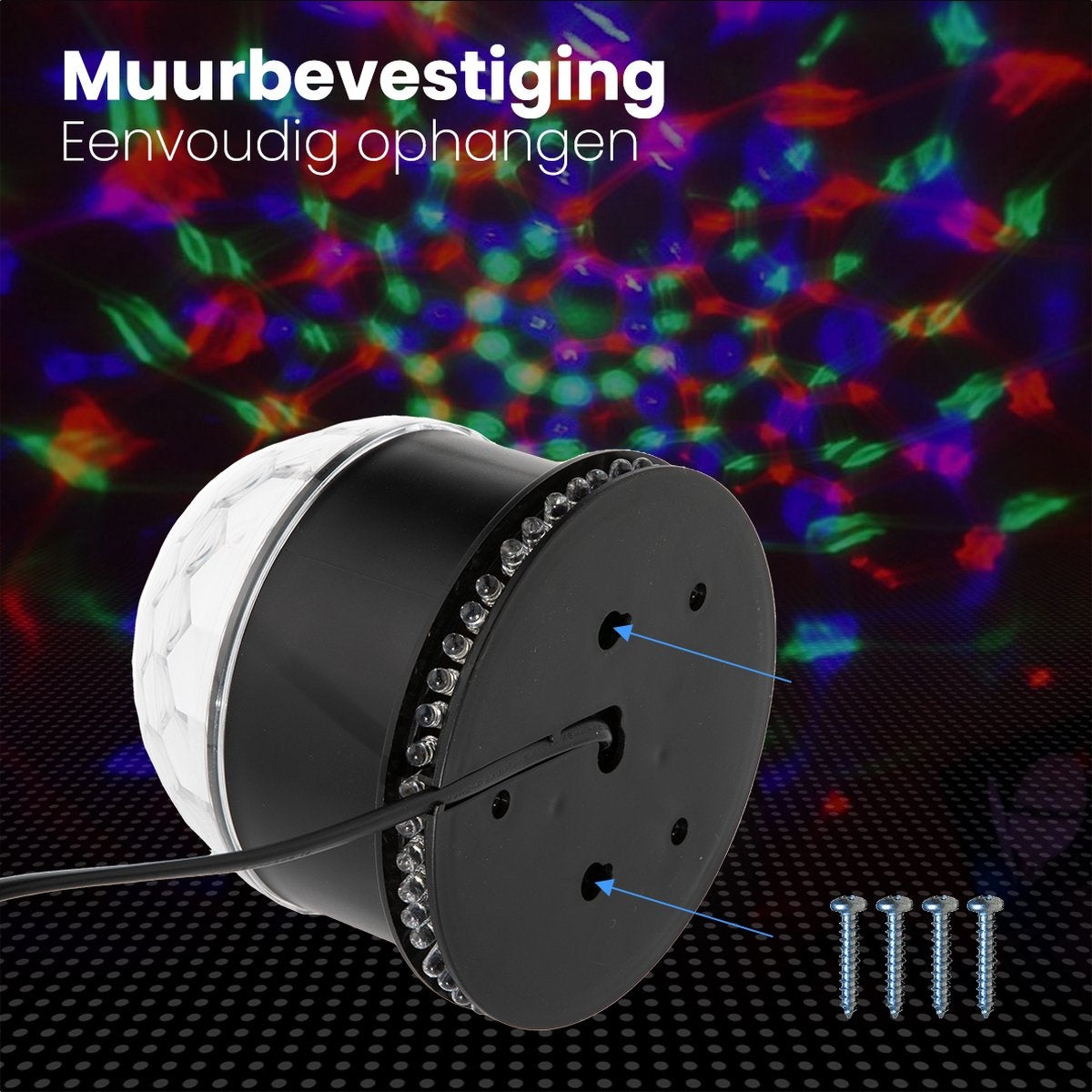 Auronic Roterende Discolamp - Discobal - LED - Afstandsbediening en Muziekgestuurd - Kinderen/Volwassenen