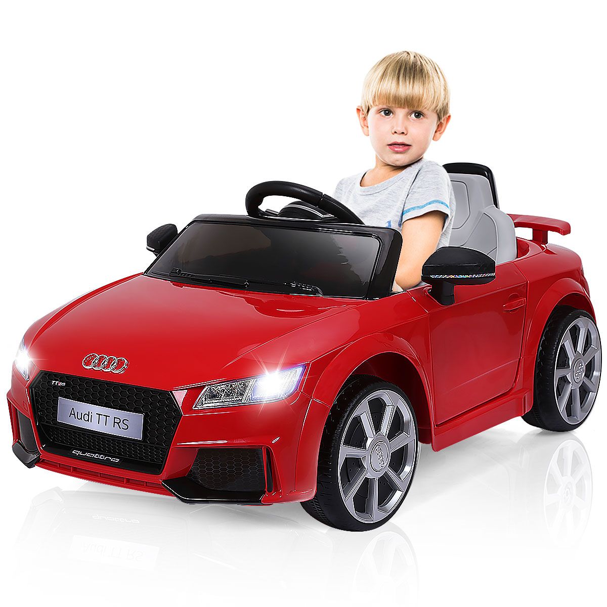 Coast Elektrische Kinderauto - 2 motoren - afstandsbediening en muziek - rood 104 x 63,5 x 45,5 cm