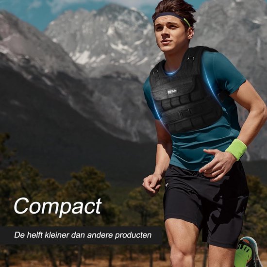 DH FitLife Verstelbaar Gewichtsvest 20 KG, Compact en Stabiel voor Spieropbouw en Krachttraining, Verzwaarde vest, Hardloopvest voor Dames en Heren, Fitnessvest, Trainingsvest