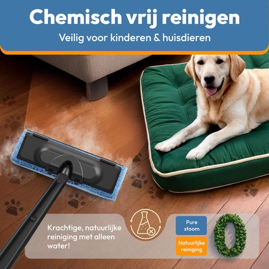 BOLLIT Stoomreiniger PRO 2000W – Handstomer en Tapijtreiniger – 20 Accessoires – 140°C Dieptereiniging – 3.5 Bar Stoomdruk – Reinigingsmachine - Voor Vloer, Bank, Badkamer & Tapijt - Stoomreiniger vloer