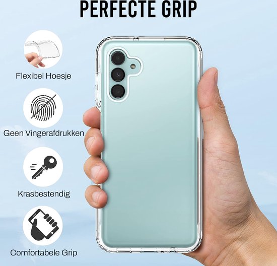 Podec 2-in-1 Hoesje met Screenprotector Geschikt voor Samsung Galaxy A13 5G Doorzichtig Telefoonhoesje - Anti-Shock Case Cover
