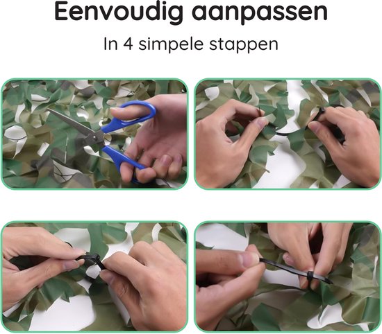 Volcan Camouflagenet 200x140 - Schaduwdoek - Camonet - Voor Optimaal Camouflage Effect - Groen