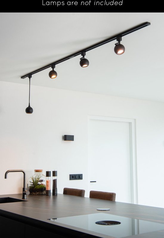 Lucide TRACK Starterset - 1-fase Railsysteem / Railverlichting - 2 meter - Zwart