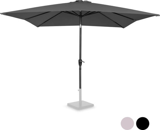VONROC Premium Stokparasol Rosolina 280x280cm - Incl. beschermhoes – Vierkante parasol - Kantelbaar – UV werend doek – Grijs