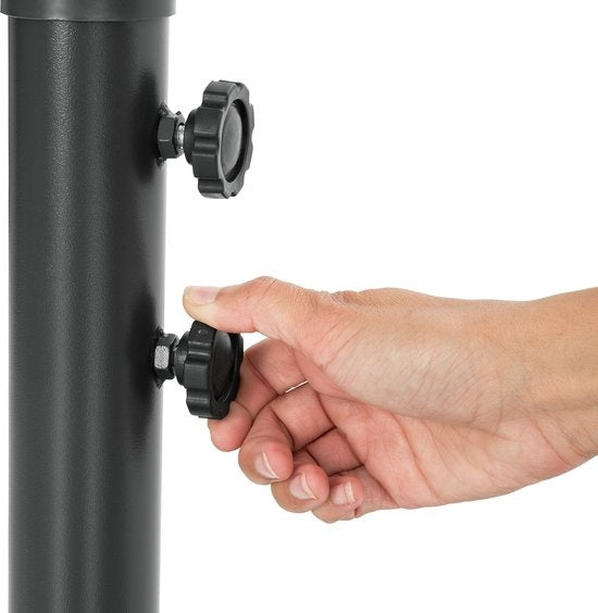tectake® - Aluminium zweefparasol - Doorsnede 350 cm - Draaibaar - Kantelbaar (traploos verstelbaar) - UV-bescherming - Incl. beschermhoes - grijs