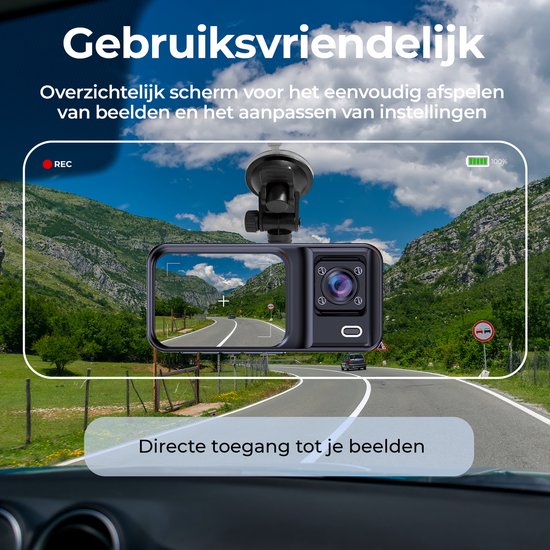Denver Dashcam - Dashcam voor Auto - Voor- en Cabin Camera - Full HD - 120° Groothoek - Loop Opname - G-Sensor - CCT2500