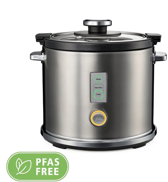 Solis Rice Cooker Multi 8162 - Rijstkoker en Stoomkoker - Voor Alle Soorten Rijst - Stoompan voor Rijst, Groente, Vis en Meer - 650 W - 1.2L