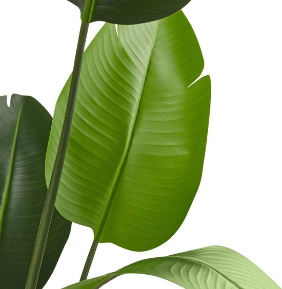 tectake® Kunstmatige Paradijsvogelboom Tropic – Strelitzia - Natuurgetrouwe Kunstplant met Gedetailleerde Bladeren en Stevige Bloempot – Onderhoudsvriendelijk en Veelzijdig – Hoogte: 120 cm