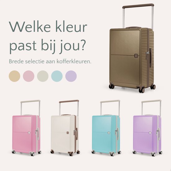 SC City Walker - Medium Reiskoffer 77L - Lichtgewicht & Sterk - 360° Spinner Wielen - Origineel TSA-slot - Inclusief Beschermhoes & Wetpouch - 66 x 45 x 26 cm - Beige